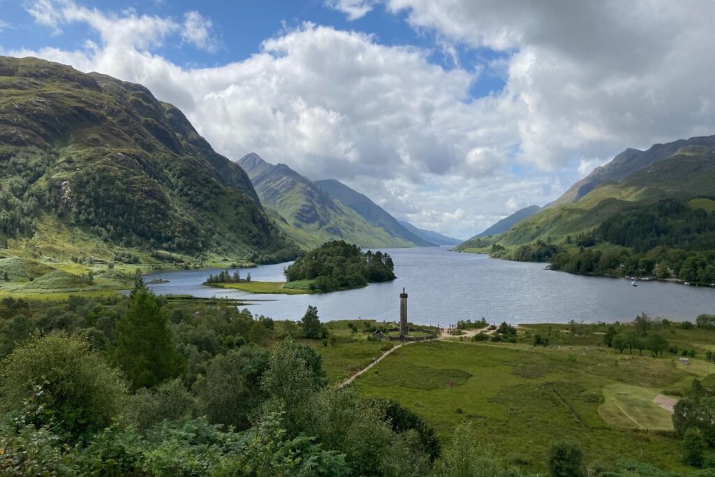 The Glenfinnan Monument where Bonnie Prince Charlie raised the standard starting the Jacobite Rising of 1745, Glenfinnan, Scotland